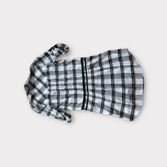 Veronica Beard Tie Front Plaid Button Down Dress